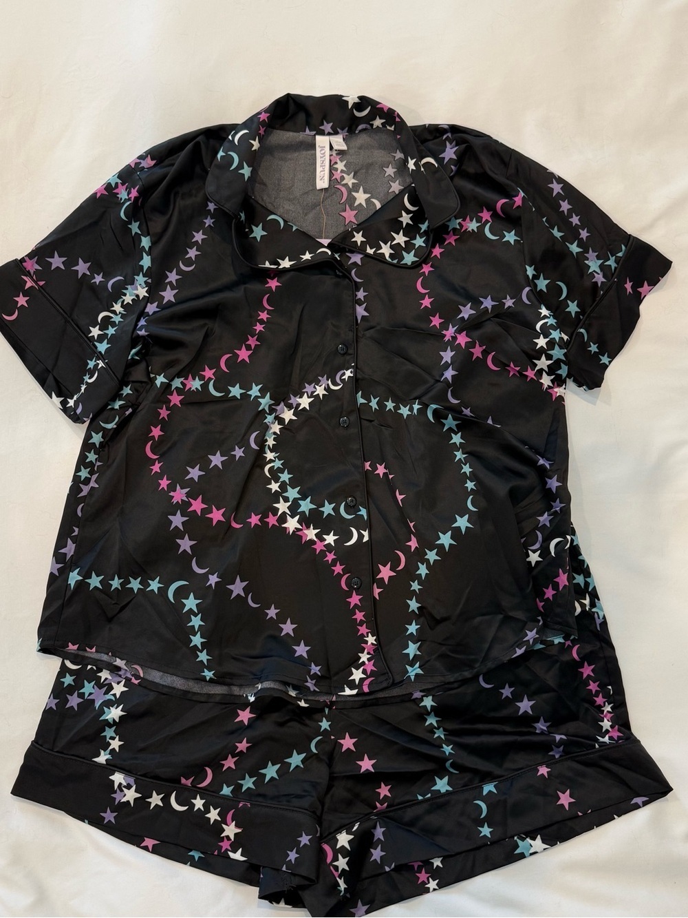 Women’s Black Star & Moon Short Pajama Set Size Large NWT